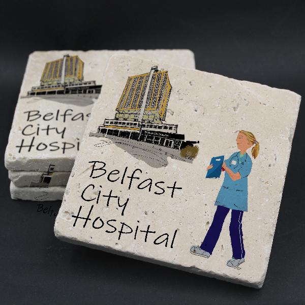 Belfast City Hospital Pale Blue Uniform Coaster | Other Profession Coasters | from Shona Donaldson