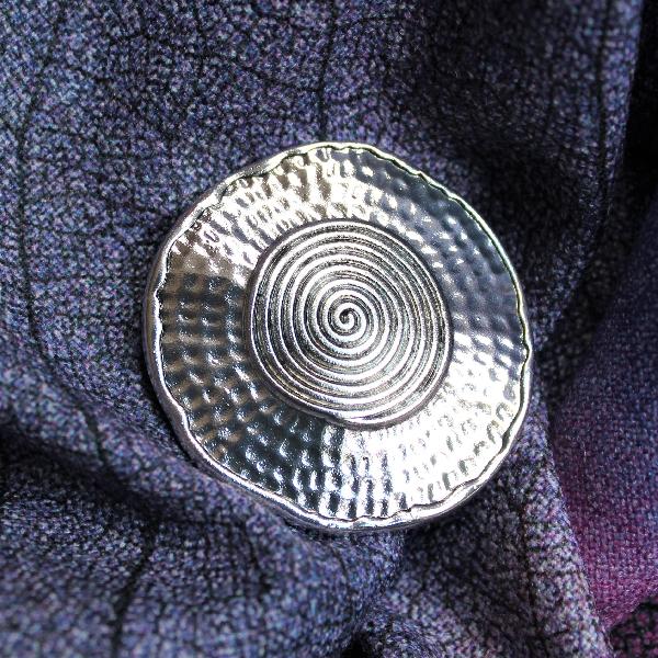 Round Magnetic Brooch with Spiral Detail | Northern Ireland Coasters | from Shona Donaldson