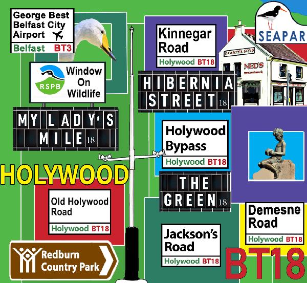 Alttag: Holywood Street Names Map Mug from ShonaD | 