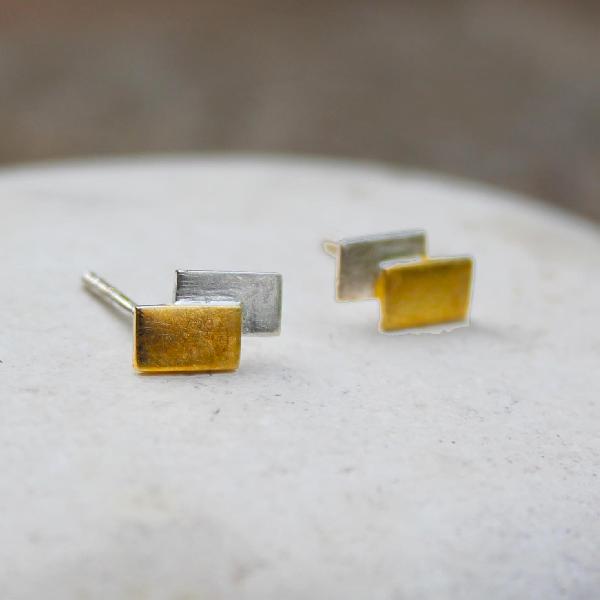 Alttag: Silver & Gold  Stud Earrings from ShonaD | 