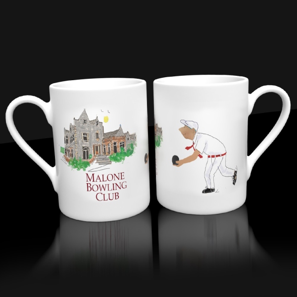 Malone Bowling Club Men Mug | Cricket Club Mugs | from Shona Donaldson