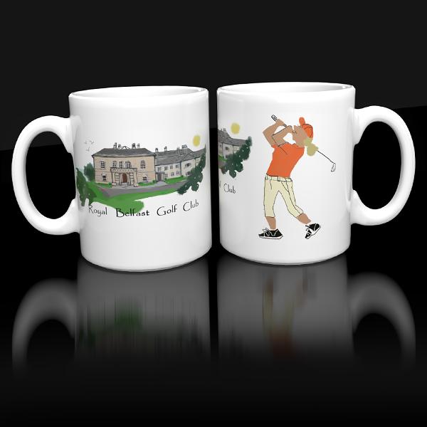 Royal Belfast Golf Club Mug (Lady) | Rugby Club Mugs | from Shona Donaldson