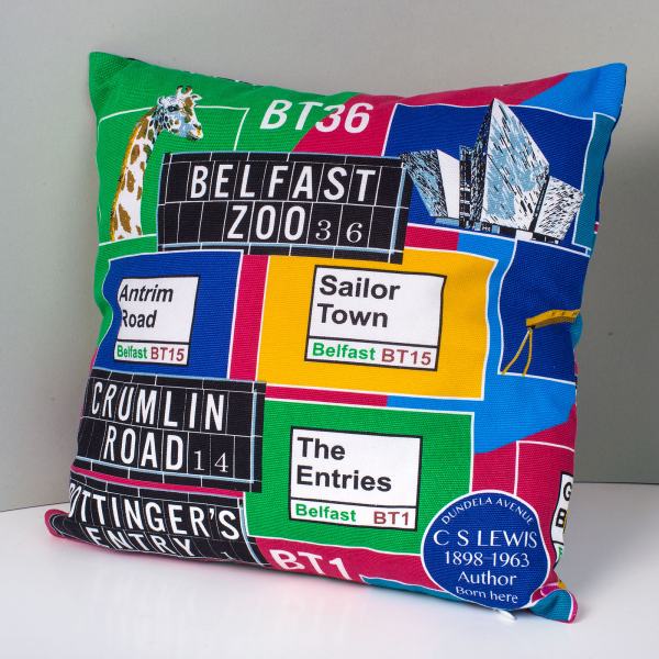 Alttag: Belfast Street Names Map Cushion - Small from ShonaD | 