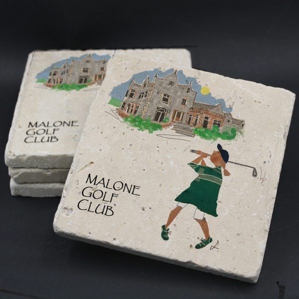 Malone Golf Club Lady Golfer Coaster   | Other Professional Mugs | from Shona Donaldson