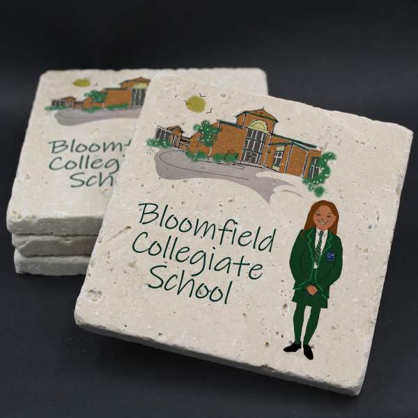 Bloomfield Collegiate School Coaster | Benjii Coasters | from Shona Donaldson
