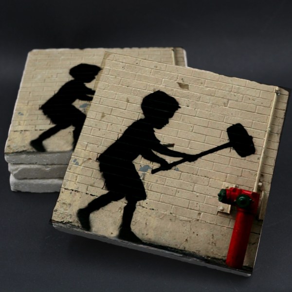 Child With Hammer Coaster | Compact Mirrors | from Shona Donaldson