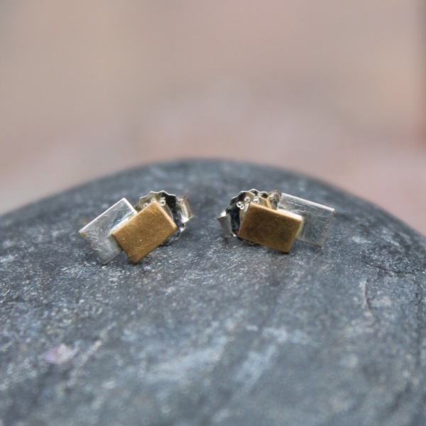 Alttag: Silver & Gold  Stud Earrings from ShonaD | 
