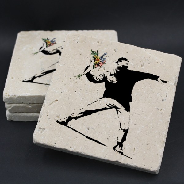 Man Throwing A Bouquet Coaster | Compact Mirrors | from Shona Donaldson
