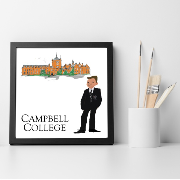 Campbell College Framed Print | Jewellery | from Shona Donaldson