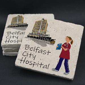 Belfast City Hospital Burgundy Uniform Coaster