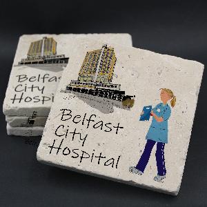 Belfast City Hospital Pale Blue Uniform Coaster