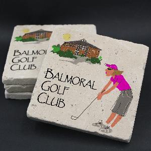 Balmoral Golf Club Lady Golfer Coaster