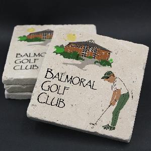 Balmoral Golf Club Man Golfer Coaster
