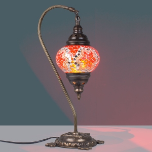 Mosaic Swan Neck Lamp Amber