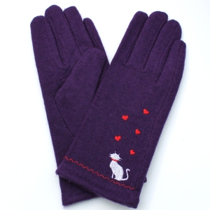 Purple Cat Design Gloves