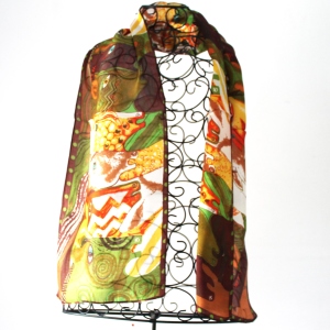 Abstract Horses Silk Scarf