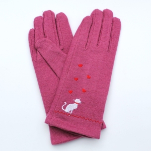 Pink Cat Design Gloves