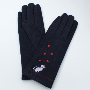 Black Cat Design Gloves