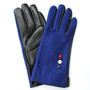 Royal Blue Gloves with Buttons