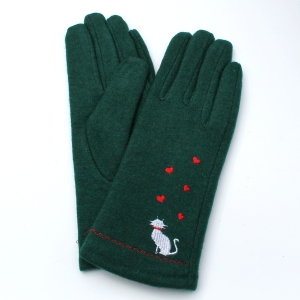 Green Cat Design Gloves